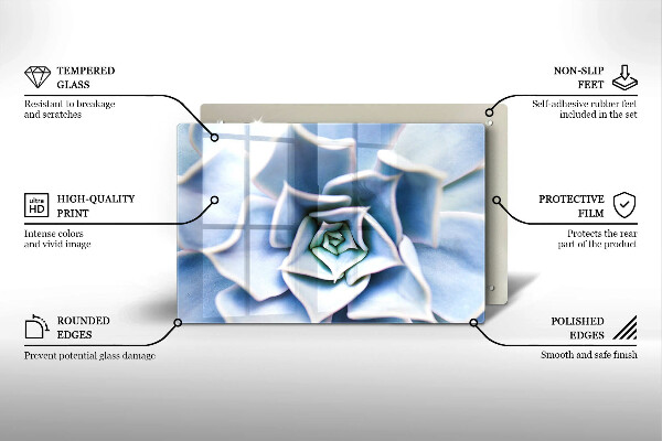 Üveg vágódeszka Virágos növény