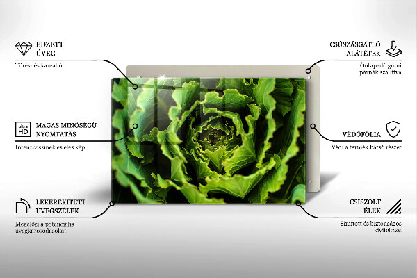 Üveg vágódeszka Salátalevél evés