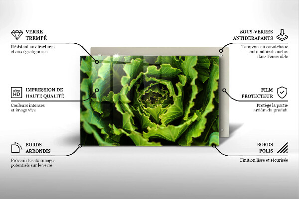 Üveg vágódeszka Salátalevél evés