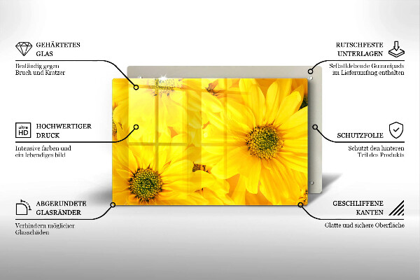 Üveg vágódeszka Virágszirom