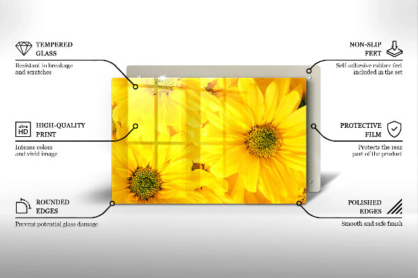 Üveg vágódeszka Virágszirom