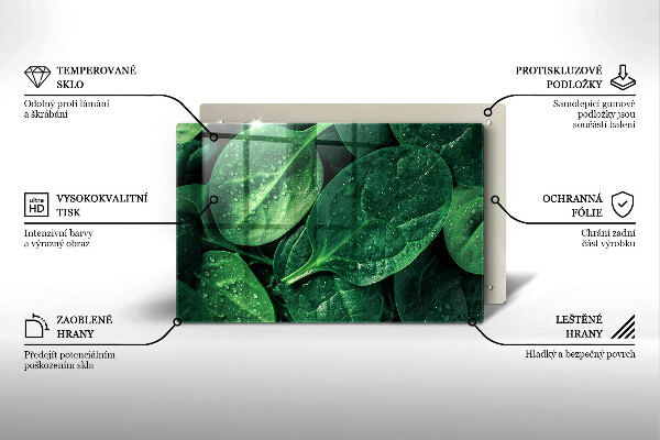 Üveg vágódeszka Bazsalikom