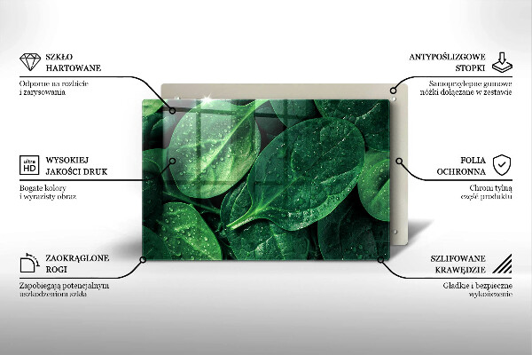 Üveg vágódeszka Bazsalikom