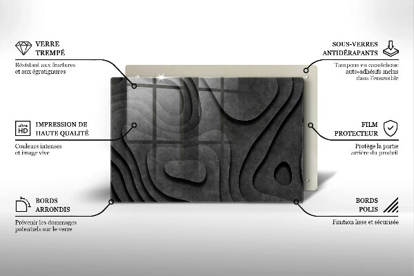 Üveg vágódeszka 3D kő formák