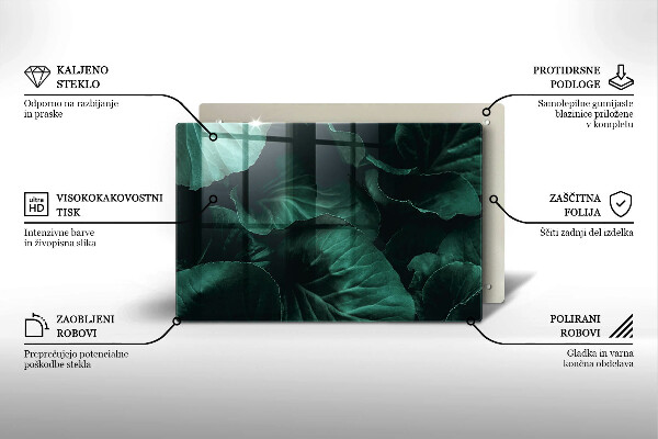 Üveg vágódeszka Vad sötét levelek