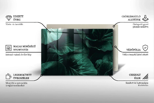 Üveg vágódeszka Vad sötét levelek