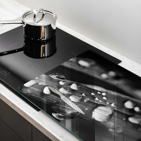 Üveg vágódeszka Harmatcseppek a leveleken