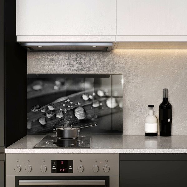 Üveg vágódeszka Harmatcseppek a leveleken