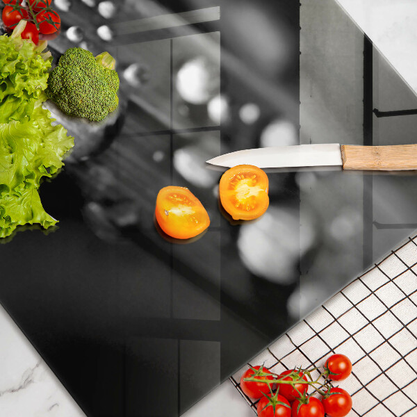 Üveg vágódeszka Harmatcseppek a leveleken