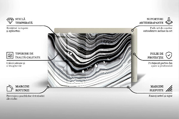 Üveg vágódeszka Tinta absztrakció