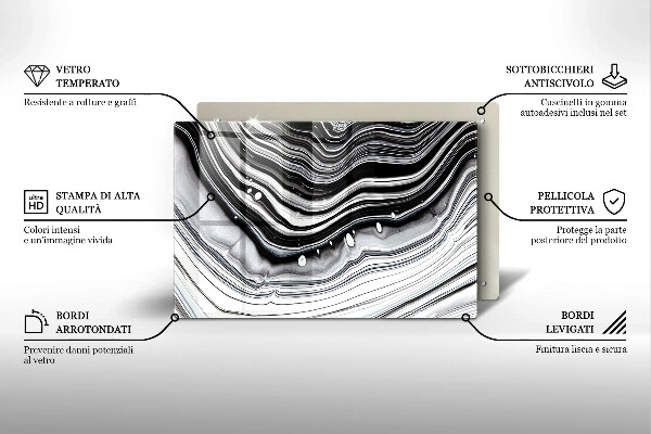 Üveg vágódeszka Tinta absztrakció