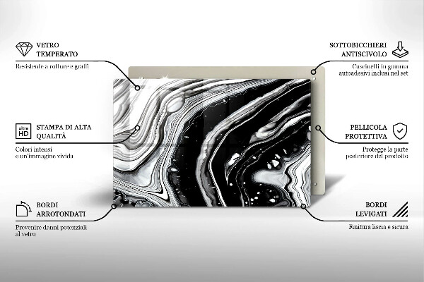 Üveg vágódeszka Tinta absztrakció
