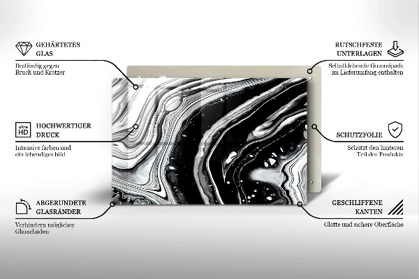 Üveg vágódeszka Tinta absztrakció