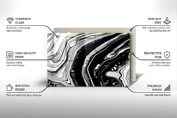 Üveg vágódeszka Tinta absztrakció