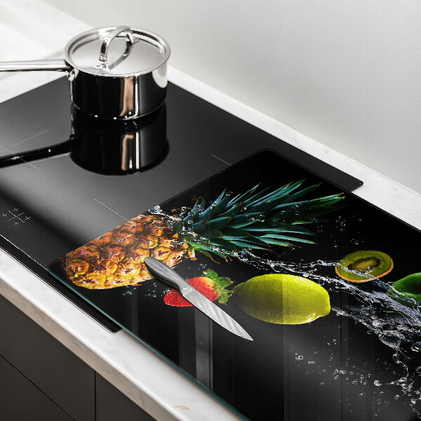 Üveg vágódeszka Gyümölcsök vízben