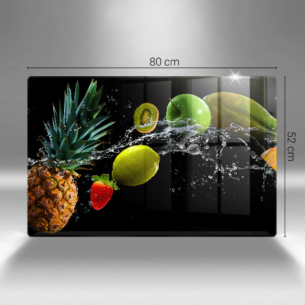 Üveg vágódeszka Gyümölcsök vízben