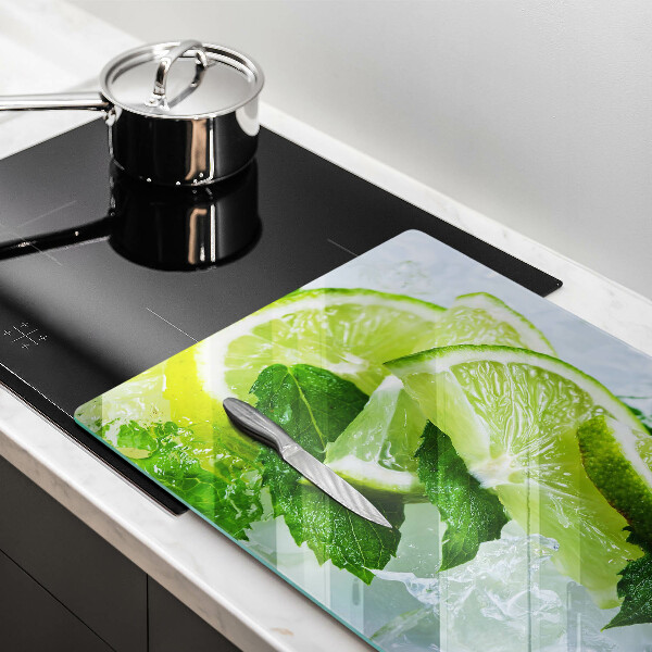 Üveg vágódeszka Lime menta és jég
