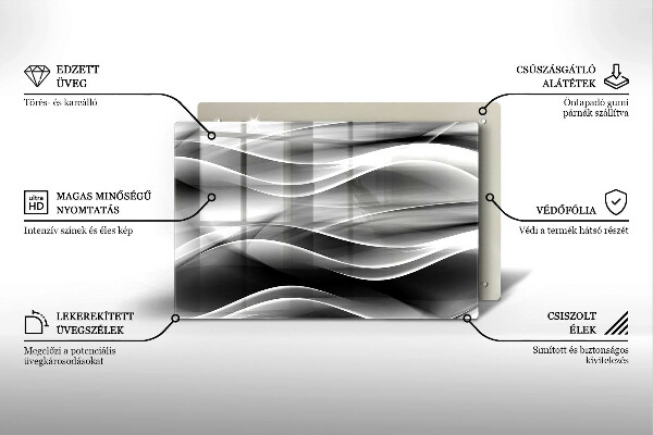 Üveg vágódeszka Absztrakciós finom vonalak