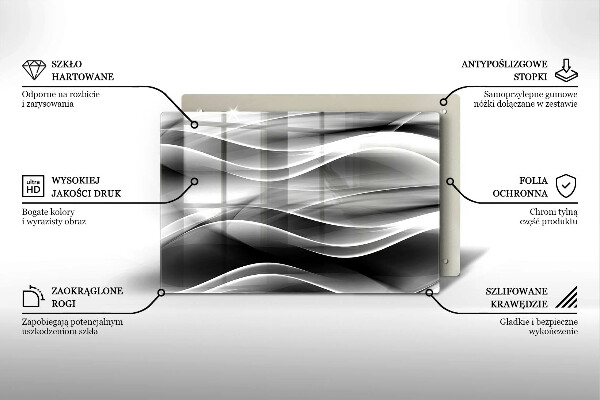 Üveg vágódeszka Absztrakciós finom vonalak