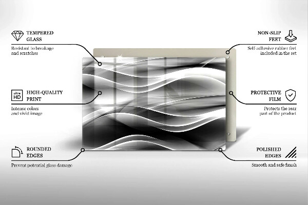 Üveg vágódeszka Absztrakciós finom vonalak