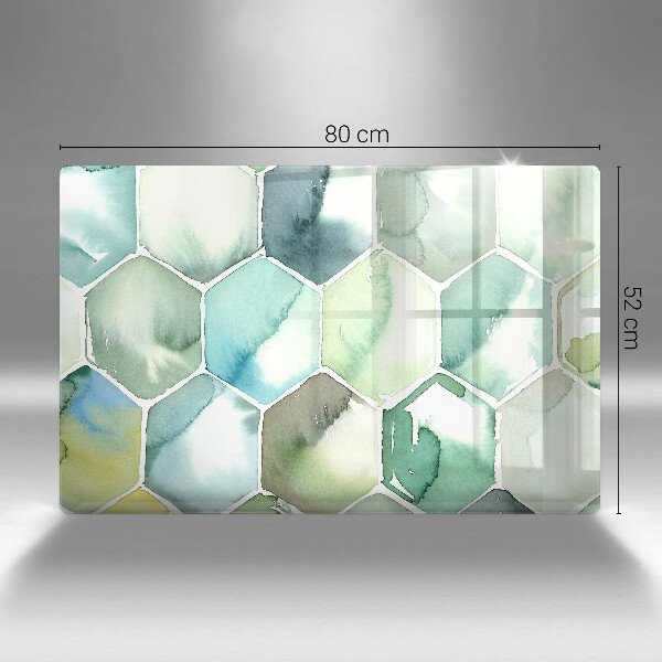 Üveg vágódeszka Akvarell hatszögek