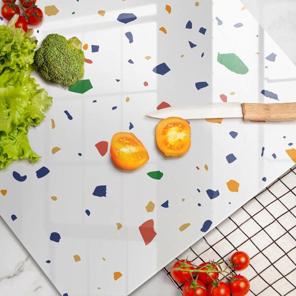 Üveg vágódeszka Színes kőedény