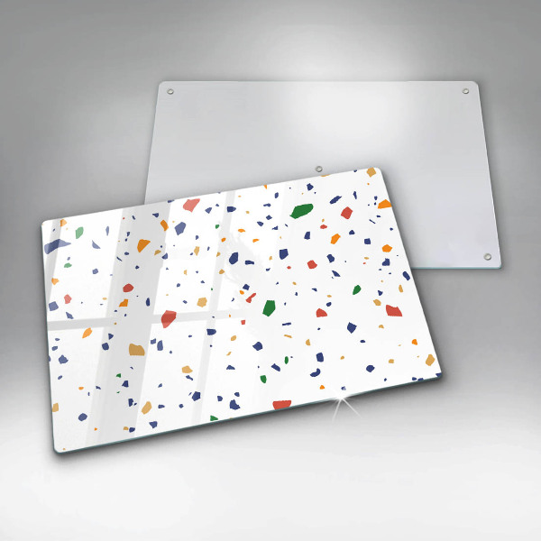 Üveg vágódeszka Színes kőedény