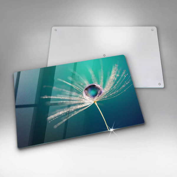 Üveg vágódeszka Harmat a pitypangon