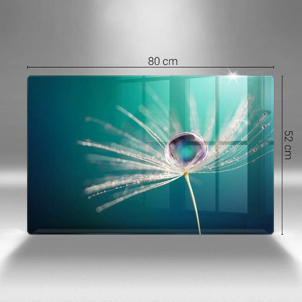 Üveg vágódeszka Harmat a pitypangon