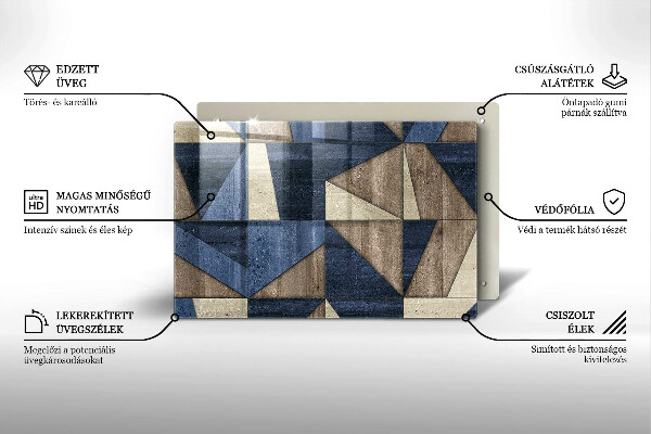 Üveg vágódeszka Geometriai absztrakció