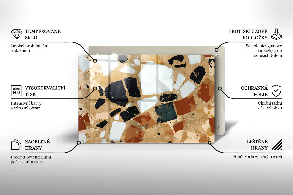 Üveg vágódeszka Dekoratív kövek lemez