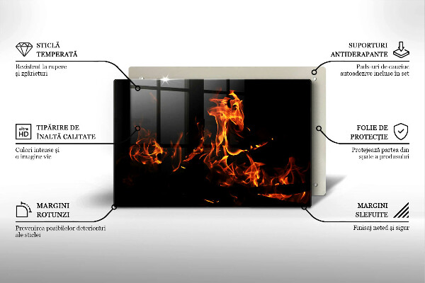 Üveg vágódeszka Gyújts egy élő lángot