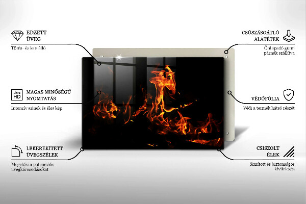 Üveg vágódeszka Gyújts egy élő lángot