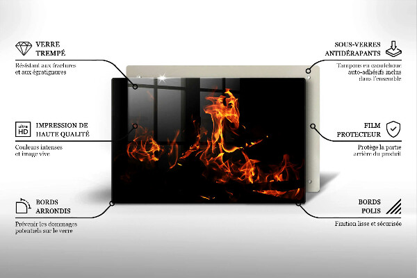 Üveg vágódeszka Gyújts egy élő lángot