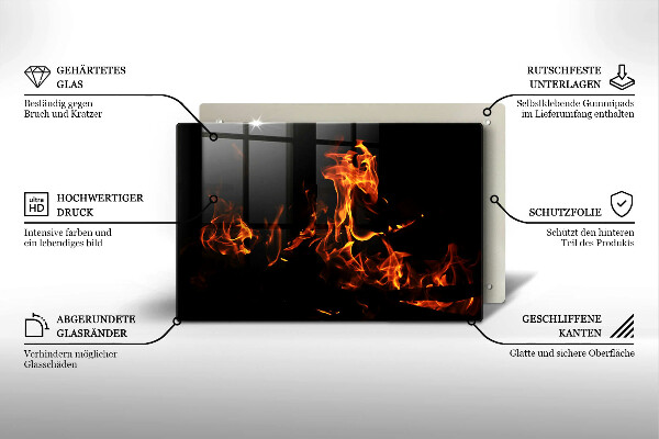 Üveg vágódeszka Gyújts egy élő lángot