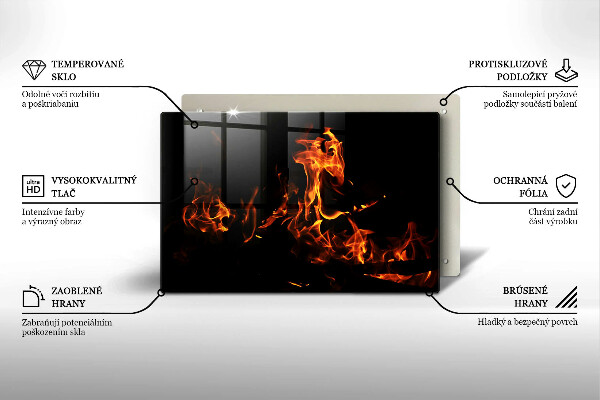 Üveg vágódeszka Gyújts egy élő lángot