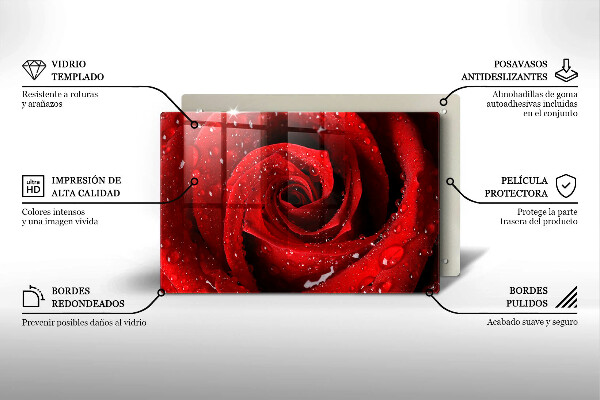 Üveg vágódeszka Rózsa virág szirmai