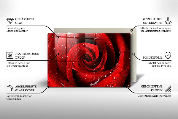 Üveg vágódeszka Rózsa virág szirmai