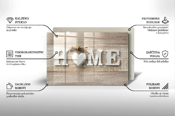 Üveg vágódeszka Home