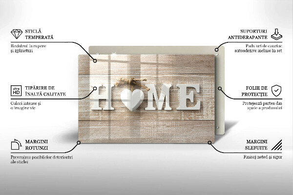 Üveg vágódeszka Home