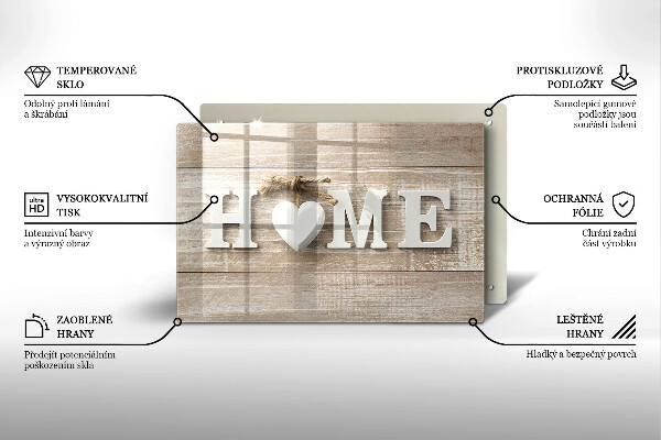 Üveg vágódeszka Home