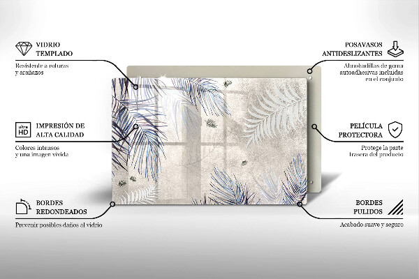 Üveg vágódeszka Finom levelek