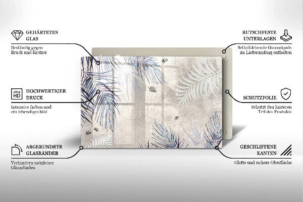 Üveg vágódeszka Finom levelek