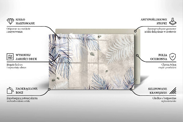 Üveg vágódeszka Finom levelek