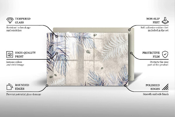 Üveg vágódeszka Finom levelek