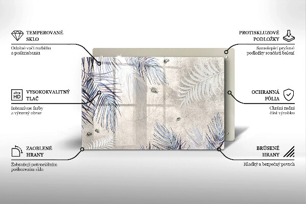 Üveg vágódeszka Finom levelek