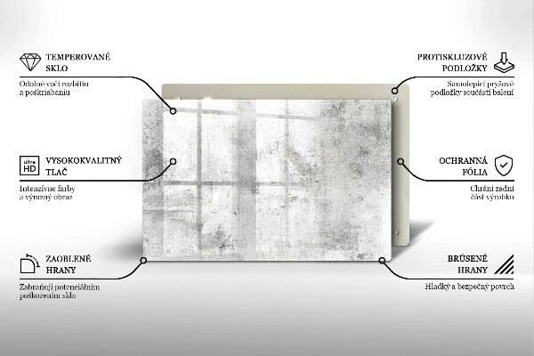 Üveg vágódeszka Beton textúra