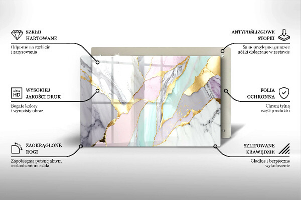 Üveg vágódeszka Pasztell márvány