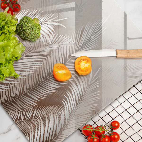 Üveg vágódeszka Boho növényzet levelei