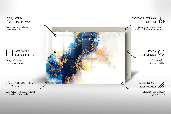 Üveg vágódeszka Absztrakció kékkel